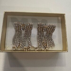 Elegant Gold and Silver Rhinestone Earrings